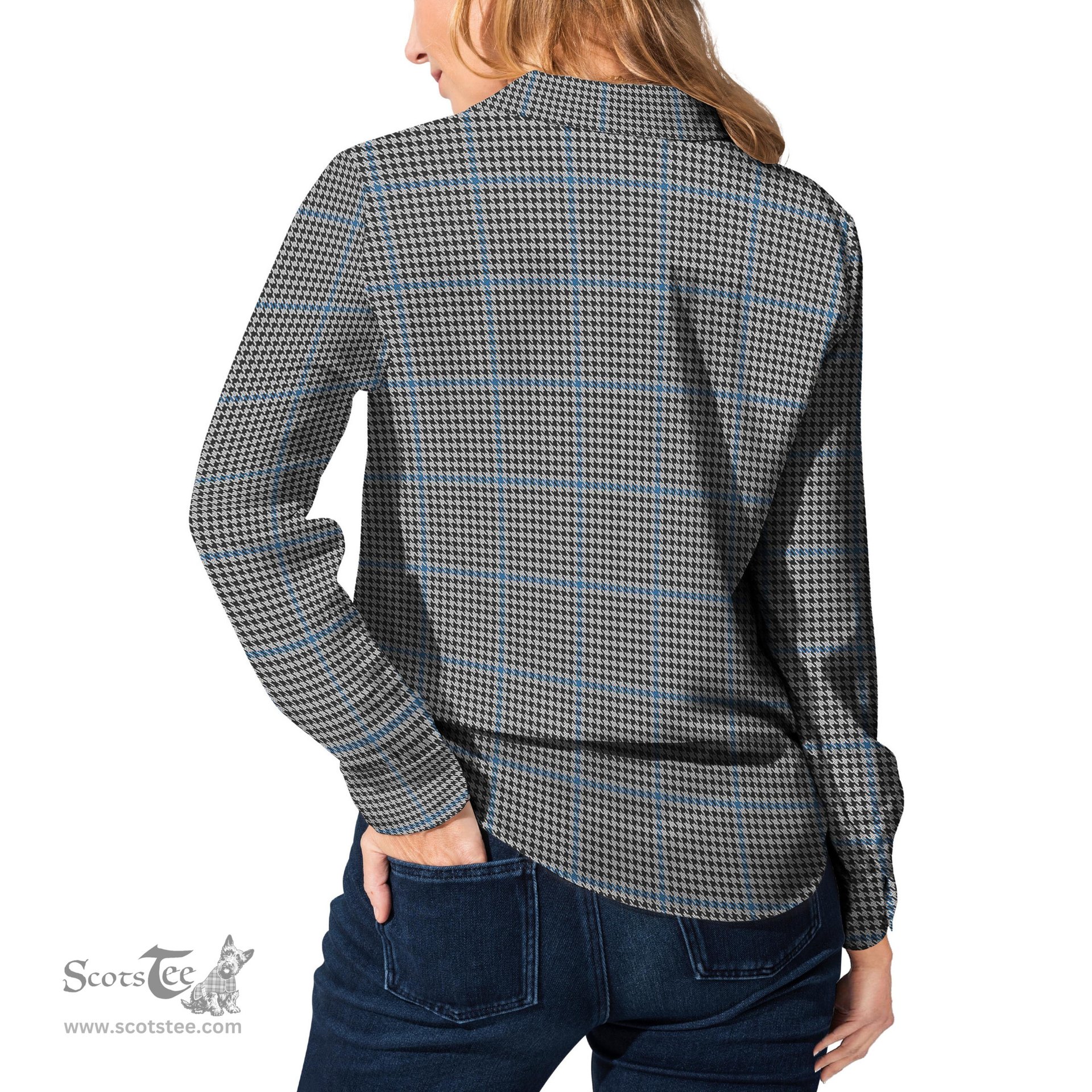 ScotsTee Shop Scottish Gladstone Clan Tartan Womens Long Sleeve Shirt