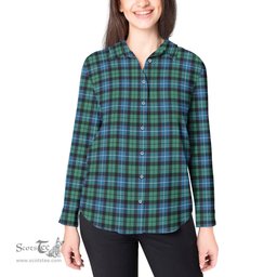 ScotsTee Shop Scottish Galbraith Ancient Clan Tartan Womens Long Sleeve Shirt
