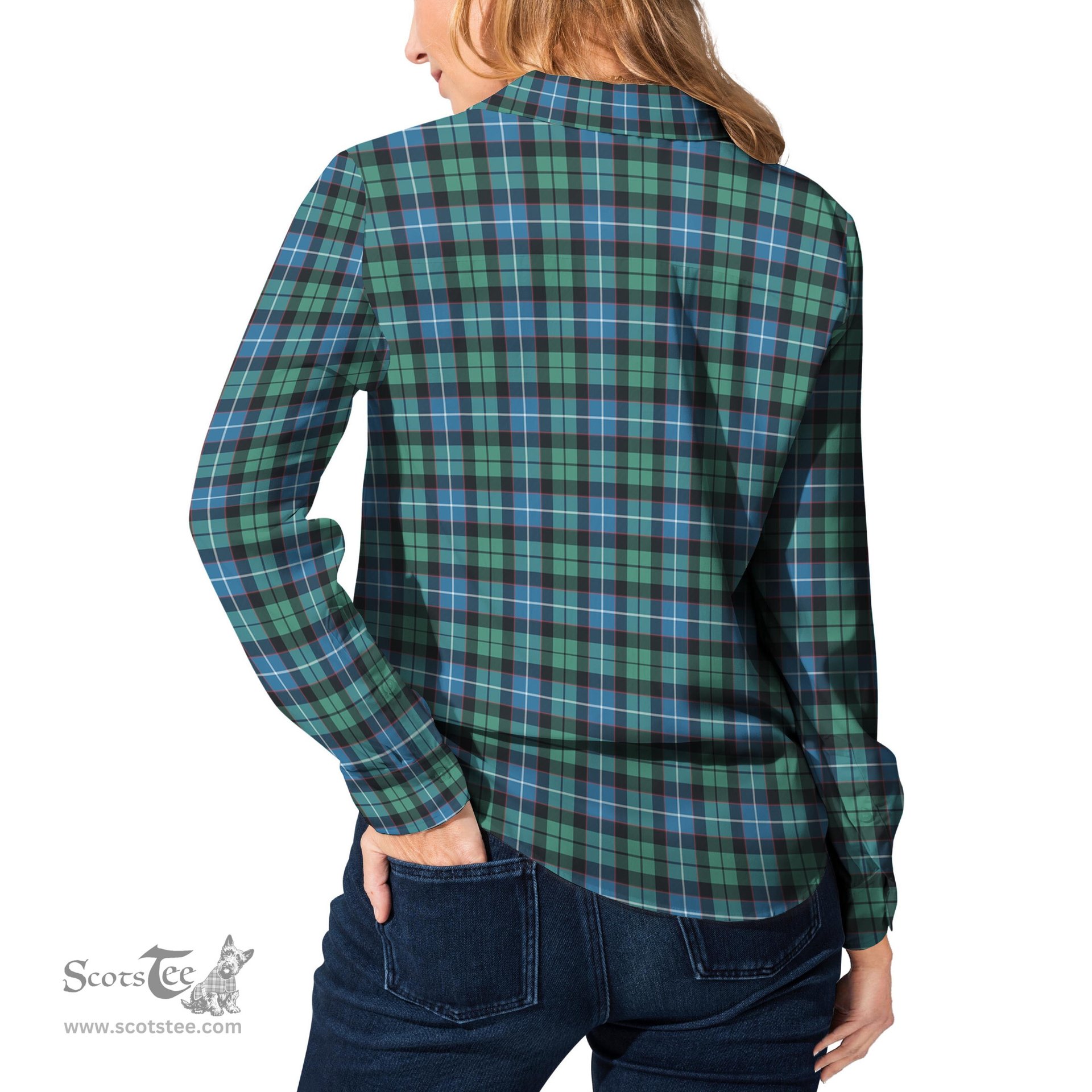 ScotsTee Shop Scottish Galbraith Ancient Clan Tartan Womens Long Sleeve Shirt