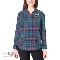 ScotsTee Shop Scottish Cooper Clan Crest Tartan Womens Long Sleeve Shirt