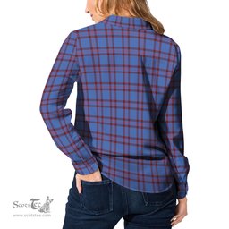 ScotsTee Shop Scottish Elliot Modern Clan Crest Tartan Womens Long Sleeve Shirt