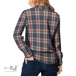 ScotsTee Shop Scottish Fraser Red Dress Clan Tartan Womens Long Sleeve Shirt