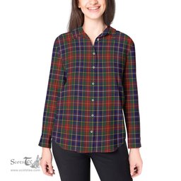 ScotsTee Shop Scottish Crozier Clan Tartan Womens Long Sleeve Shirt