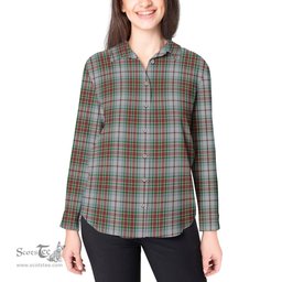 ScotsTee Shop Scottish MacBain Dress Clan Tartan Womens Long Sleeve Shirt