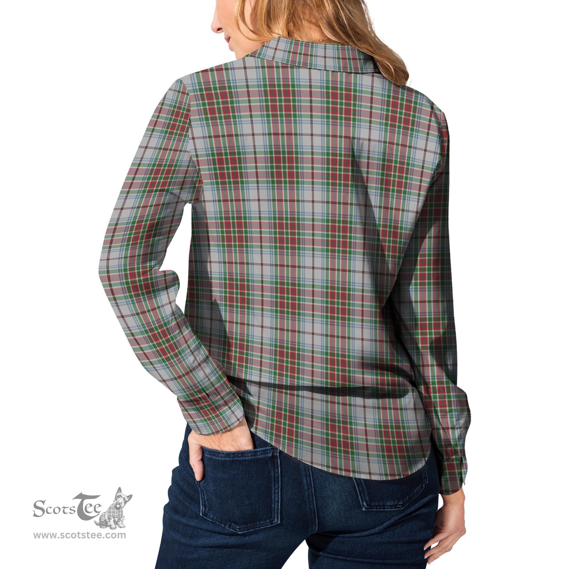 ScotsTee Shop Scottish MacBain Dress Clan Tartan Womens Long Sleeve Shirt