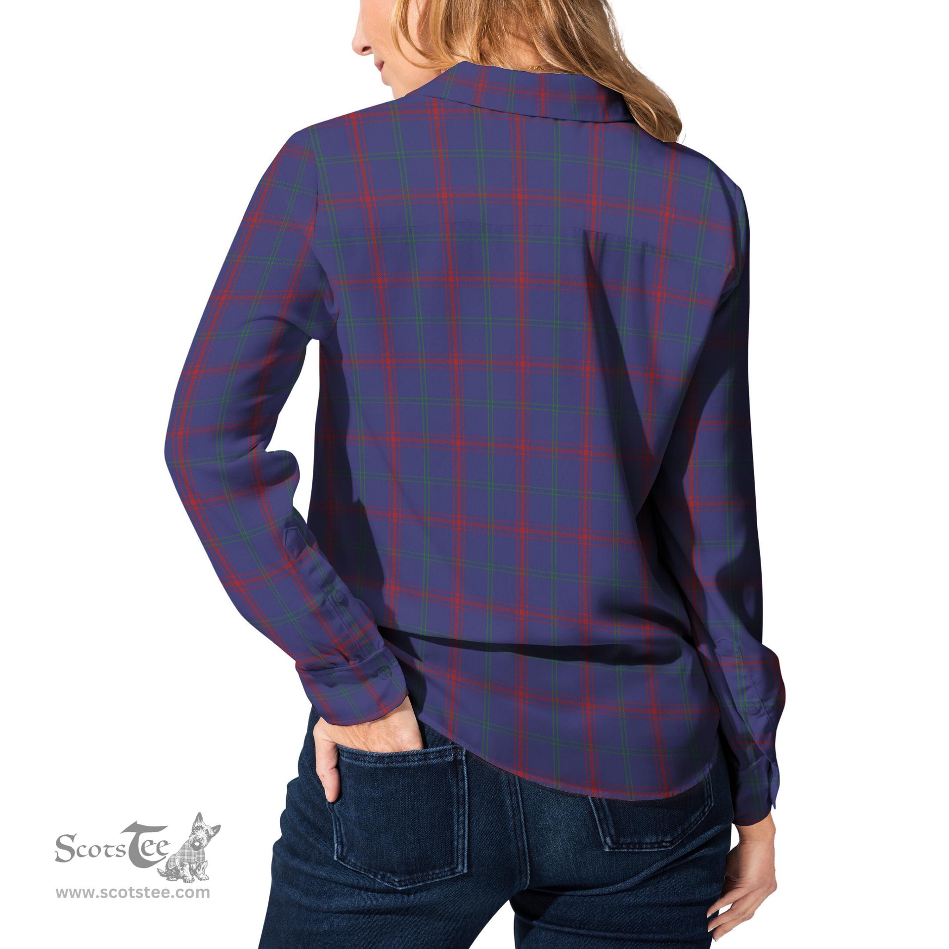 ScotsTee Shop Scottish Lynch Clan Tartan Womens Long Sleeve Shirt