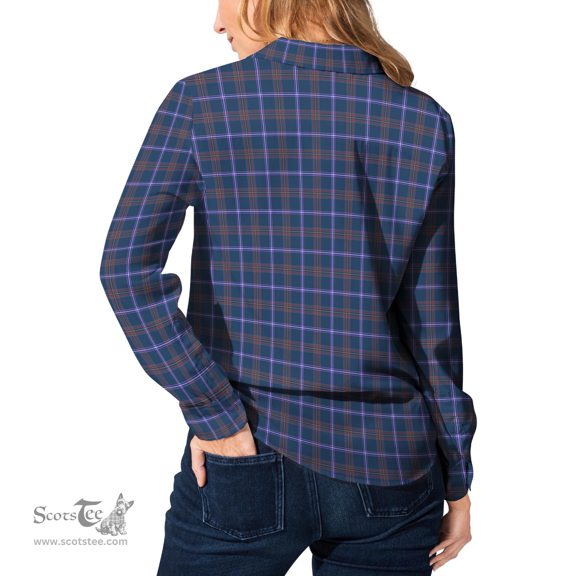 ScotsTee Shop Scottish Jewish Clan Tartan Womens Long Sleeve Shirt