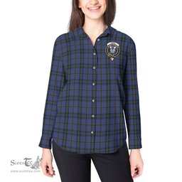 ScotsTee Shop Scottish Hope (Vere-Weir) Clan Crest Tartan Womens Long Sleeve Shirt