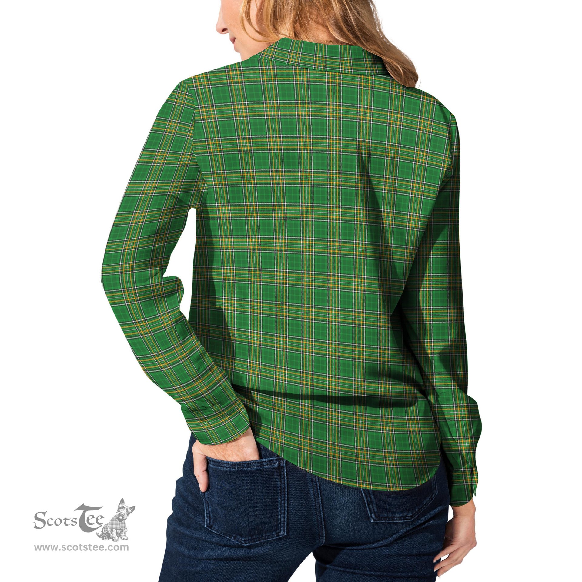 ScotsTee Shop Scottish Ireland National Clan Tartan Womens Long Sleeve Shirt