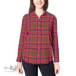 ScotsTee Shop Scottish Lumsden Modern Clan Tartan Womens Long Sleeve Shirt