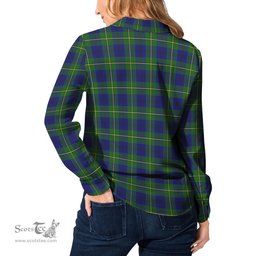 ScotsTee Shop Scottish Johnstone-Johnston Modern Clan Tartan Womens Long Sleeve Shirt