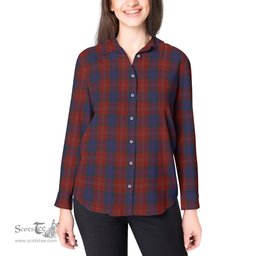 ScotsTee Shop Scottish MacEdward Clan Tartan Womens Long Sleeve Shirt