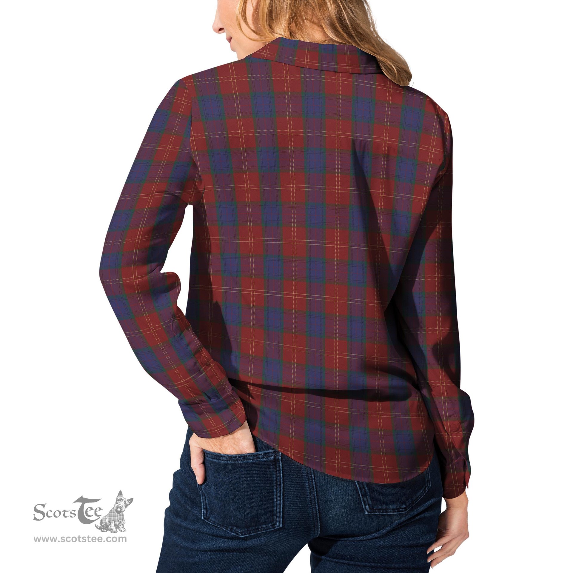 ScotsTee Shop Scottish MacEdward Clan Tartan Womens Long Sleeve Shirt