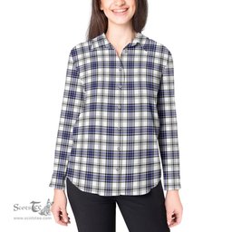 ScotsTee Shop Scottish Hannay Modern Clan Tartan Womens Long Sleeve Shirt