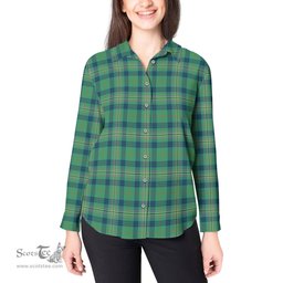 ScotsTee Shop Scottish Kennedy Ancient Clan Tartan Womens Long Sleeve Shirt
