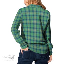 ScotsTee Shop Scottish Kennedy Ancient Clan Tartan Womens Long Sleeve Shirt