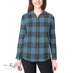ScotsTee Shop Scottish Horsburgh Clan Tartan Womens Long Sleeve Shirt
