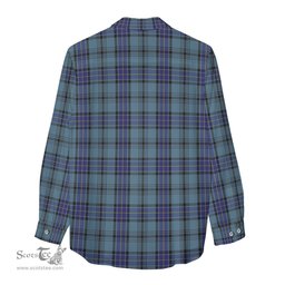 ScotsTee Shop Scottish Hannay Blue Clan Crest Tartan Womens Long Sleeve Shirt