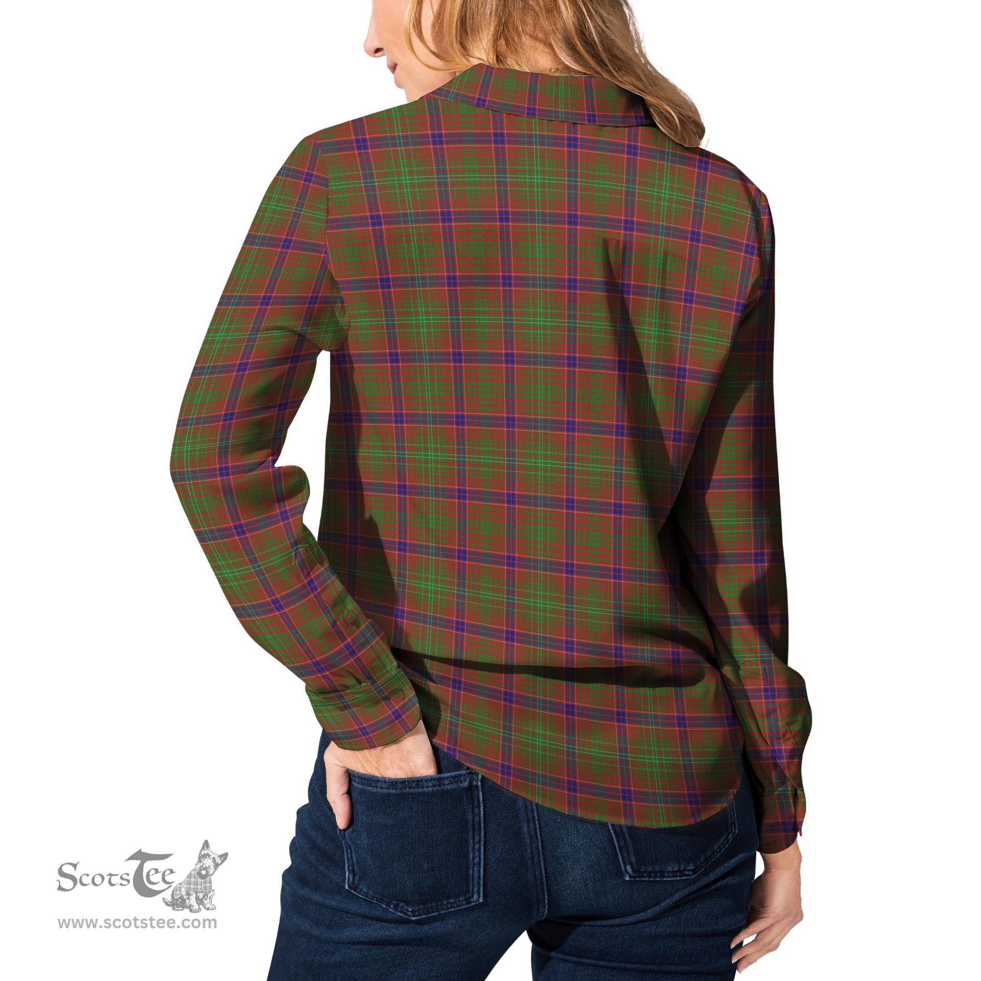 ScotsTee Shop Scottish Lumsden Clan Tartan Womens Long Sleeve Shirt