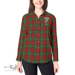 ScotsTee Shop Scottish Lennox Clan Crest Tartan Womens Long Sleeve Shirt