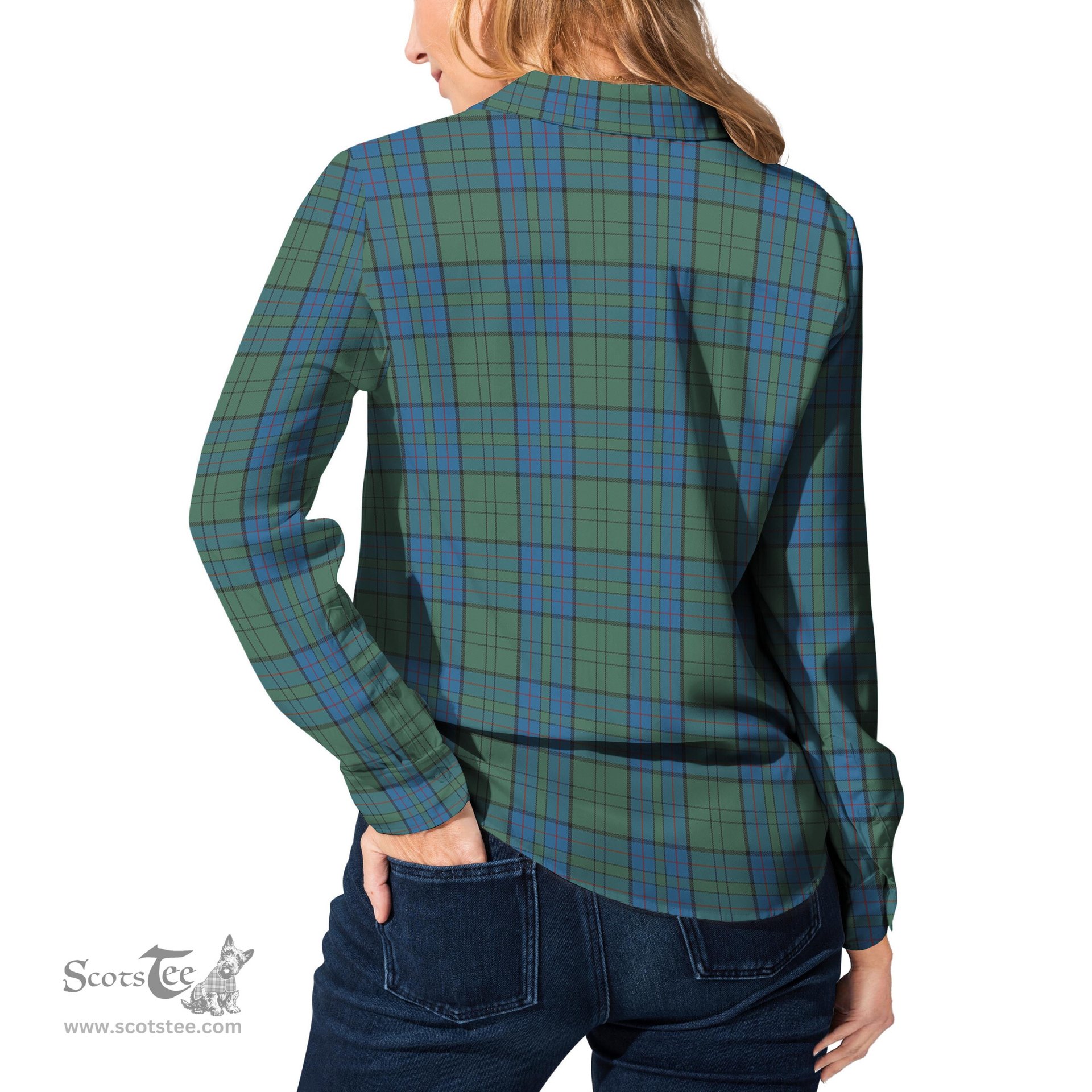 ScotsTee Shop Scottish Lockhart Clan Tartan Womens Long Sleeve Shirt