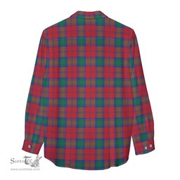 ScotsTee Shop Scottish Lindsay Modern Clan Crest Tartan Womens Long Sleeve Shirt