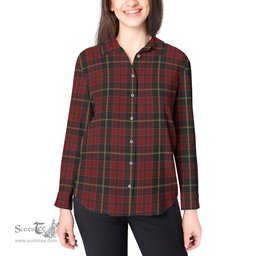 ScotsTee Shop Scottish MacAlister of Skye Clan Tartan Womens Long Sleeve Shirt