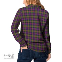 ScotsTee Shop Scottish MacDonell of Glengarry Modern Clan Crest Tartan Womens Long Sleeve Shirt