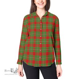 ScotsTee Shop Scottish Grierson Clan Tartan Womens Long Sleeve Shirt