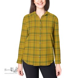 ScotsTee Shop Scottish Houston Clan Tartan Womens Long Sleeve Shirt