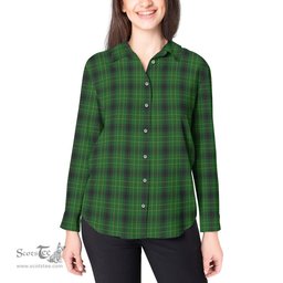 ScotsTee Shop Scottish MacArthur Highland Clan Tartan Womens Long Sleeve Shirt