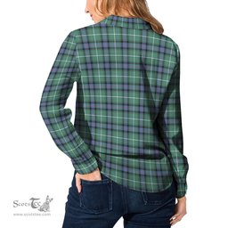 ScotsTee Shop Scottish MacDonald of the Isles Hunting Ancient Clan Crest Tartan Womens Long Sleeve Shirt