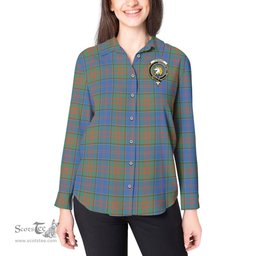 ScotsTee Shop Scottish Stewart of Appin Hunting Ancient Clan Crest Tartan Womens Long Sleeve Shirt