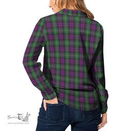 ScotsTee Shop Scottish Wilson Clan Tartan Womens Long Sleeve Shirt