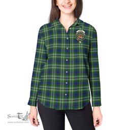 ScotsTee Shop Scottish Mow Clan Crest Tartan Womens Long Sleeve Shirt