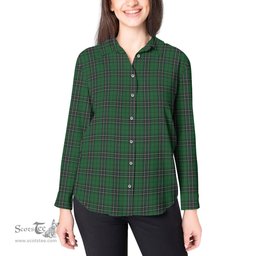 ScotsTee Shop Scottish MacLean of Duart Hunting Clan Tartan Womens Long Sleeve Shirt