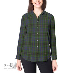 ScotsTee Shop Scottish MacInnes Clan Tartan Womens Long Sleeve Shirt