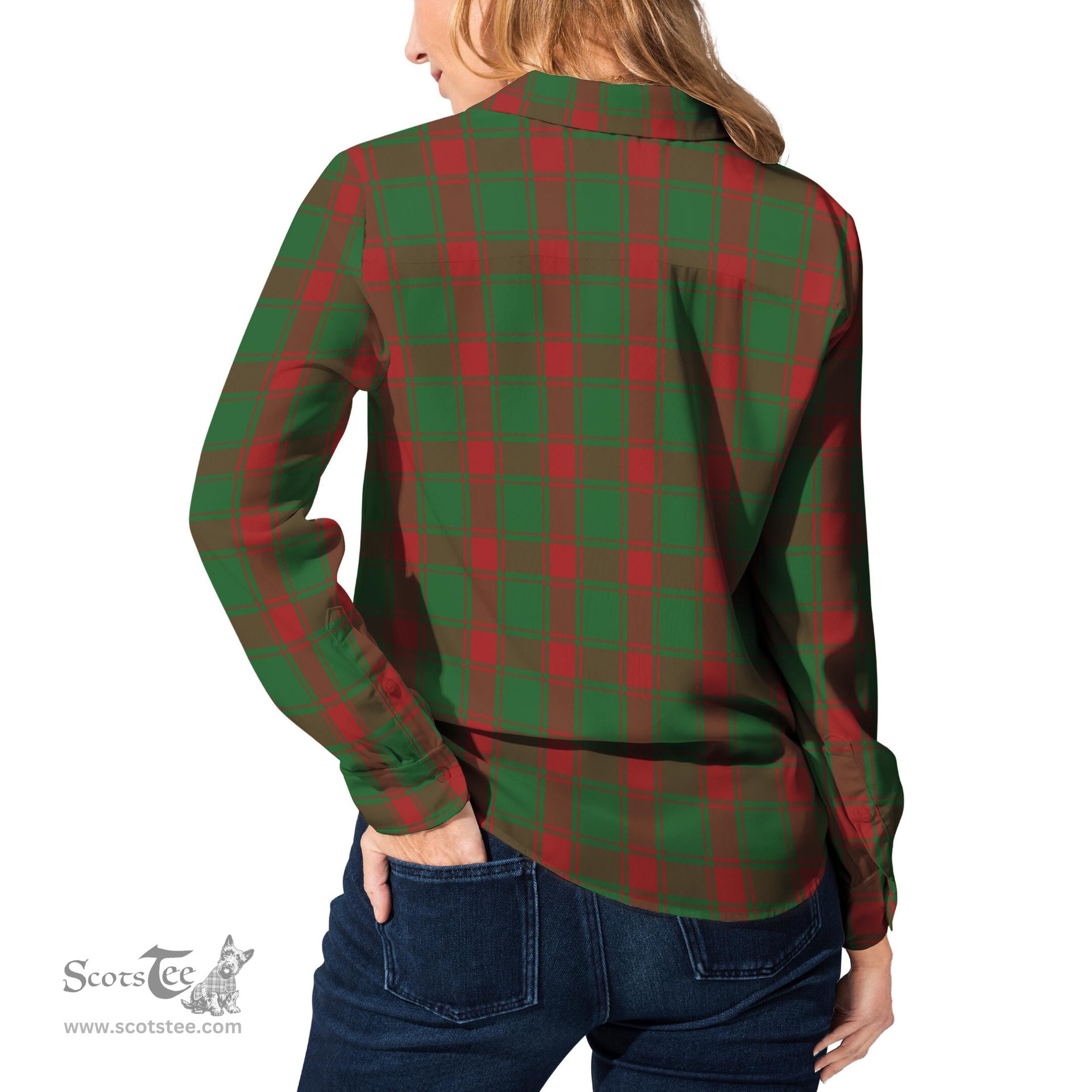 ScotsTee Shop Scottish Middleton Clan Tartan Womens Long Sleeve Shirt