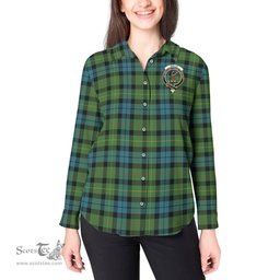 ScotsTee Shop Scottish Rollo Ancient Clan Crest Tartan Womens Long Sleeve Shirt