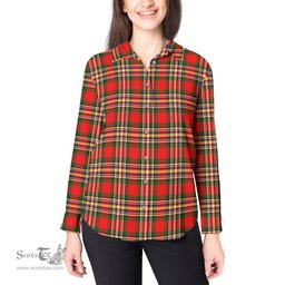 ScotsTee Shop Scottish MacGill Modern Clan Tartan Womens Long Sleeve Shirt