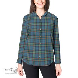 ScotsTee Shop Scottish Ralston UK Clan Tartan Womens Long Sleeve Shirt