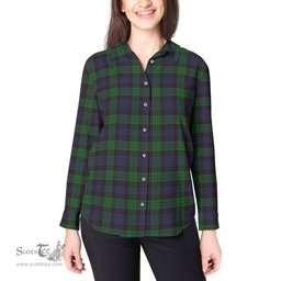 ScotsTee Shop Scottish Stewart Old Clan Tartan Womens Long Sleeve Shirt