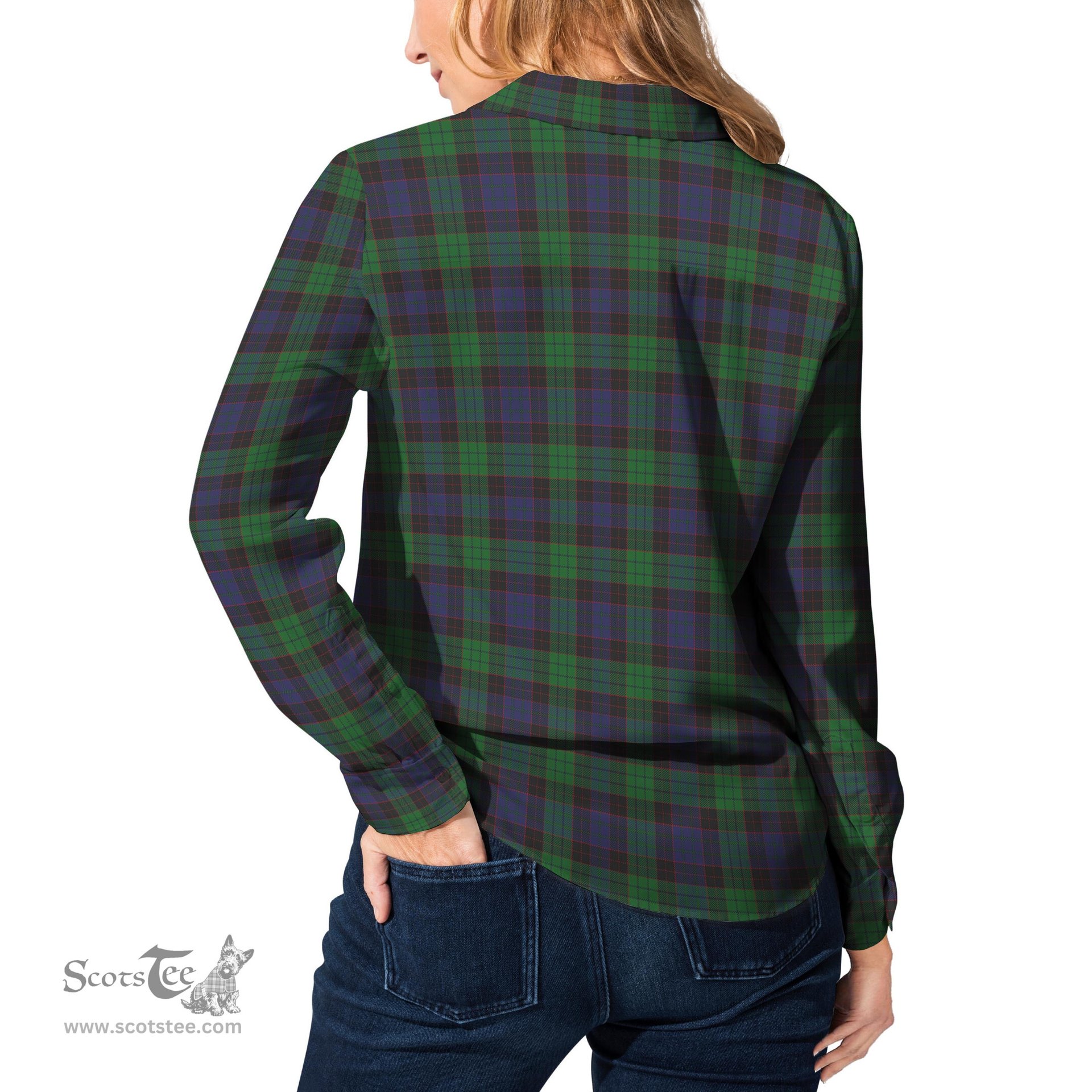 ScotsTee Shop Scottish Stewart Old Clan Tartan Womens Long Sleeve Shirt