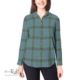 ScotsTee Shop Scottish MacInnes Ancient Clan Tartan Womens Long Sleeve Shirt