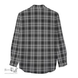 ScotsTee Shop Scottish Stewart Black and White Clan Crest Tartan Womens Long Sleeve Shirt