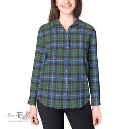 ScotsTee Shop Scottish MacRae Hunting Ancient Clan Tartan Womens Long Sleeve Shirt