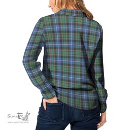 ScotsTee Shop Scottish MacRae Hunting Ancient Clan Tartan Womens Long Sleeve Shirt