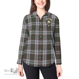 ScotsTee Shop Scottish Stewart of Appin Dress Clan Crest Tartan Womens Long Sleeve Shirt