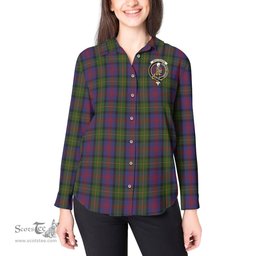 ScotsTee Shop Scottish MacLennan Clan Crest Tartan Womens Long Sleeve Shirt