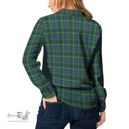 ScotsTee Shop Scottish Stewart Hunting Modern Clan Tartan Womens Long Sleeve Shirt